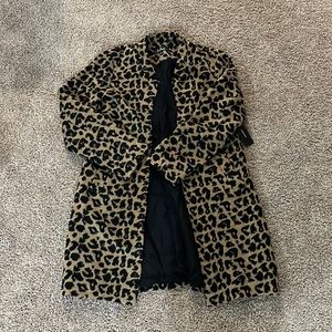 Lulus leopard print pea coat